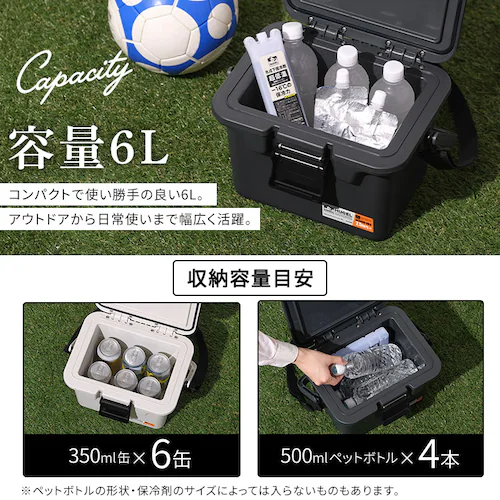 【最大10倍ポイント】HUGEL 真空断熱クーラーボックス 6L VITC-6 アッシュホワイト_6