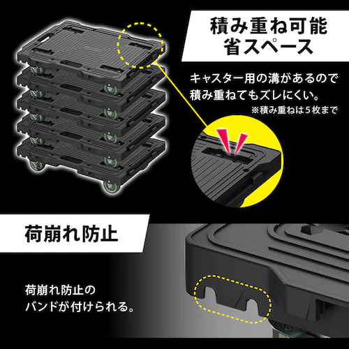 【2個セット】連結平台車 RHKL-549 ブラック_11