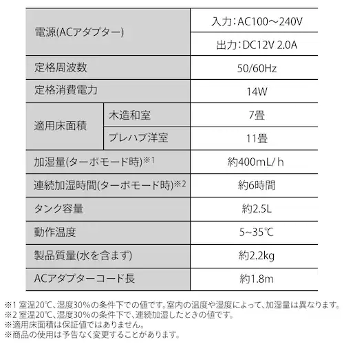 気化加湿器 KHM-MVU401-W ホワイト_13