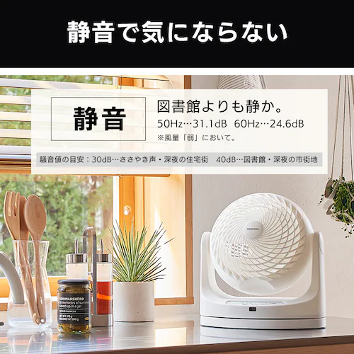 サーキュレーター 14畳 マカロン型 左右首振り リモコン付 KCF-MKC181-W ホワイト_12