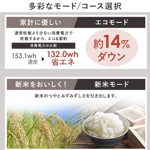 炊飯器 5.5合 マイコン式 50銘柄炊き RC-MDA50-W ホワイト 298881