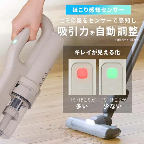 MagiCaleena 掃除機 コードレス サイクロン 超軽量 自走式 モップ付 置くだけで充電 SCD-123P-HC グレージュ_10