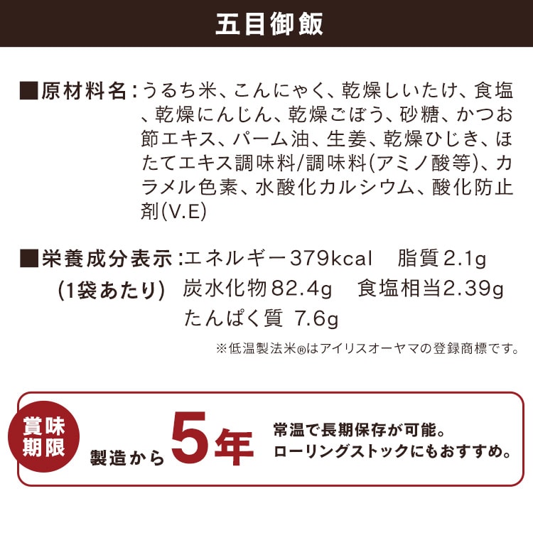 α化米3日分セット 312076│アイリスオーヤマ公式通販アイリスプラザ