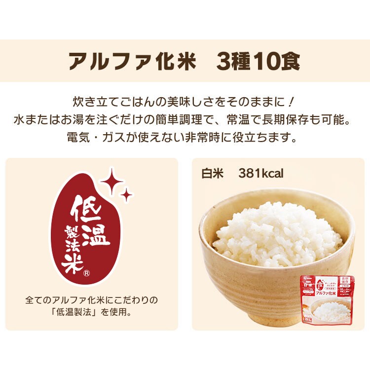 非常食セット 防災食 アルファ米 3種10食 おかず 5種18食 保存食 非常