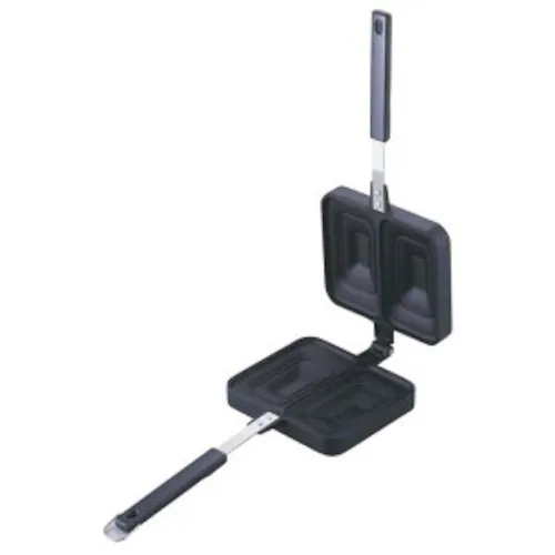 ホットサンドメーカー フライパン ガス火 アルミ製 直火 ブラック 下村企販_2