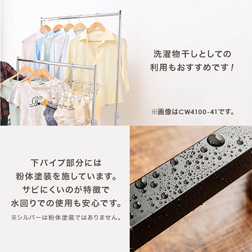 パイプハンガー 2連 耐荷重190kg CW4100-T1 全3色【プラザセレクト
