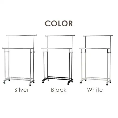 ハンガーラック 2連 耐荷重190kg CW4100-T1 パイプハンガー ブラック _14