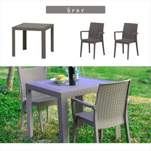 ステラ テーブル 80×80 +チェアー 肘付 2脚 全3色 【プラザセレクト】_13