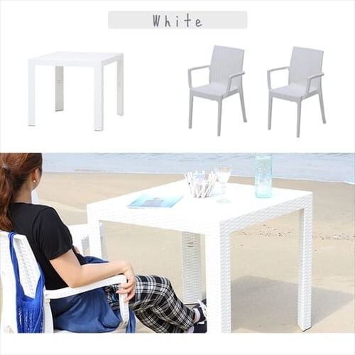 ステラ テーブル 80×80 +チェアー 肘付 2脚 全3色 【プラザセレクト】_14