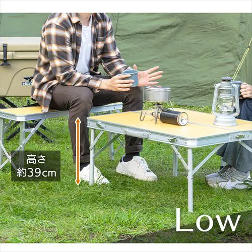 アウトドアアルミテーブル&ベンチセットHXPT-8829-A ライトグレー キャンプ テーブル 椅子_5