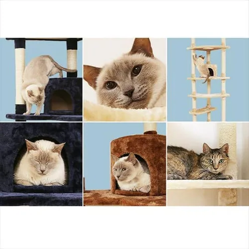 キャットタワー 突っ張り ベージュ 猫タワー_3