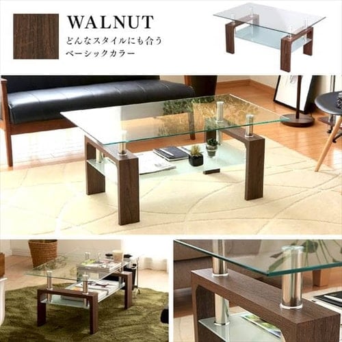 ガラステーブル　8/14まで出品 ガラステーブル 収納棚付き 全3色 7068170F │アイリスオーヤマ公式