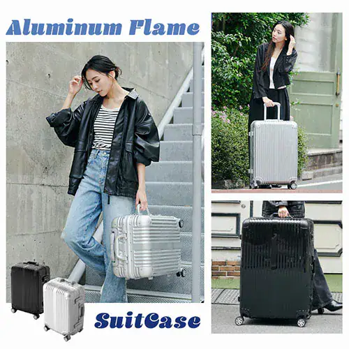 【訳あり】スーツケース Sサイズ 40L 拡張機能付き ダブルキャスター APL-S-BK ブラック_2