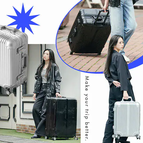 【訳あり】スーツケース Sサイズ 40L 拡張機能付き ダブルキャスター APL-S-BK ブラック_3