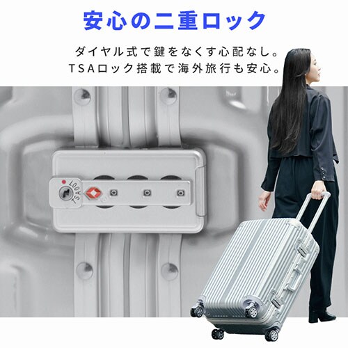 スーツケース Lサイズ 120L 7泊以上 ダブルキャスター アルミフレーム