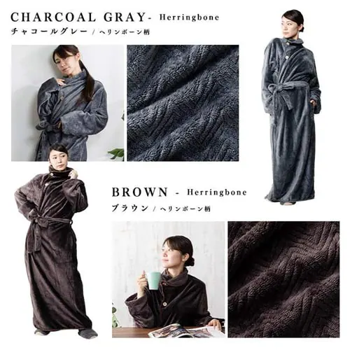 fondan 着る毛布 167cm丈 フランネルマイクロファイバー 洗濯可 ミルキーホワイト _14