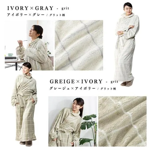 fondan 着る毛布 167cm丈 フランネルマイクロファイバー 洗濯可 ミルキーホワイト _15