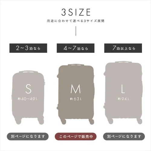 スーツケース Mサイズ 63L 4〜7泊 ダブルキャスター KD-SCK ツヤタイプ ガンメタル_4