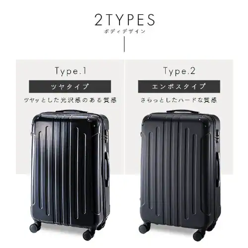【訳あり】スーツケース Lサイズ 94L ダブルキャスター KD-SCK エンボスタイプ ネイビー_4