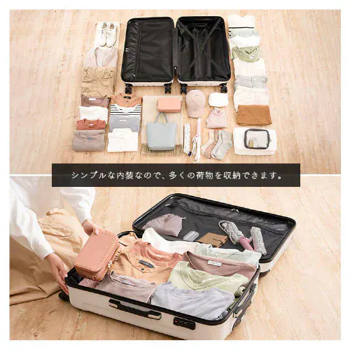 【訳あり】スーツケース Lサイズ 94L ダブルキャスター KD-SCK エンボスタイプ ネイビー_6