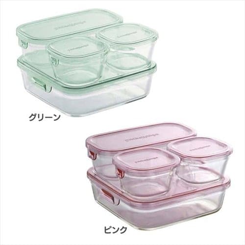 iwaki 保存容器 4点セット PSCPRN4P2 ピンク 7095491 │アイリス