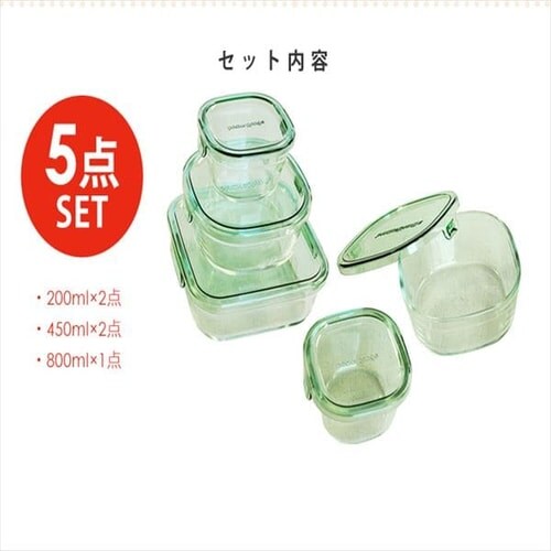 iwaki �ۑ��e�� �p�^5�_�Z�b�g �O���[�� PSCPRN5G _6