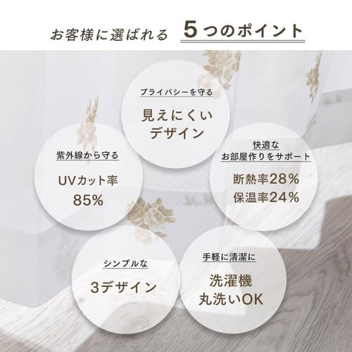 ���[�X�J�[�e�� 1�� �ՔM �Ց� UV85���J�b�g ��150cm�~��133cm ���[�t  _4