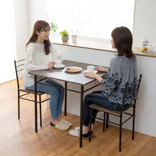 ダイニングテーブルセット 2人用 3点セット ASP-75 ブラウン _3