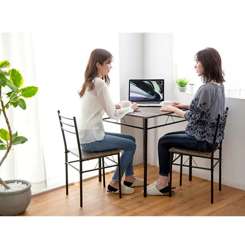 ダイニングテーブルセット 2人用 3点セット ASP-75 ブラウン _10