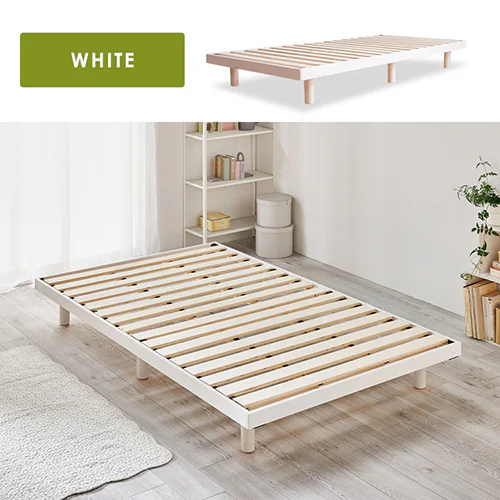 【マットレスセット】ベッド シングル すのこ 高さ2段階 ブラウン+ボンネルコイルマットレス 黒 _6