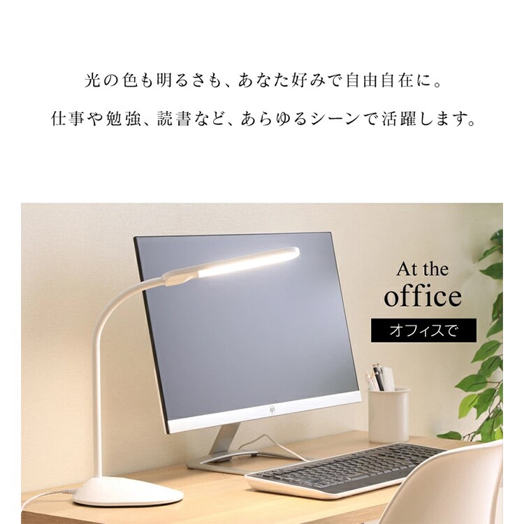デスクライト 省エネ 角度調整 PDL-101-W ホワイト 7132613 │アイリス