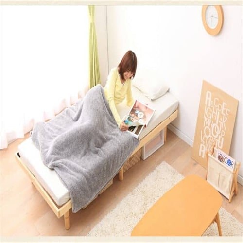 【マットレスセット】ベッド セミダブル すのこ 高さ4段階 ナチュラル + ボンネルコイル 黒_10