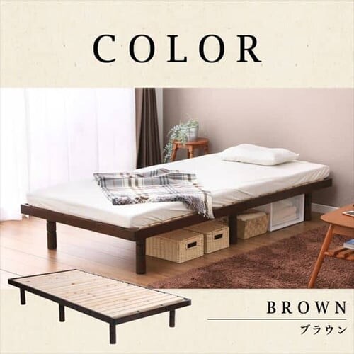 【マットレスセット】ベッド セミダブル すのこ 高さ4段階 ナチュラル + ボンネルコイル 黒_13