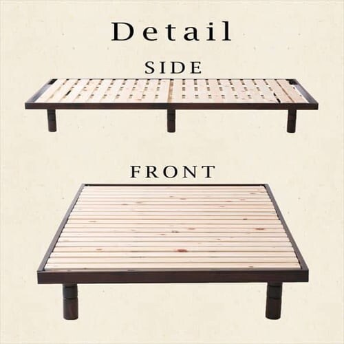 【マットレスセット】ベッド セミダブル すのこ 高さ4段階 ナチュラル + ボンネルコイル 黒_17