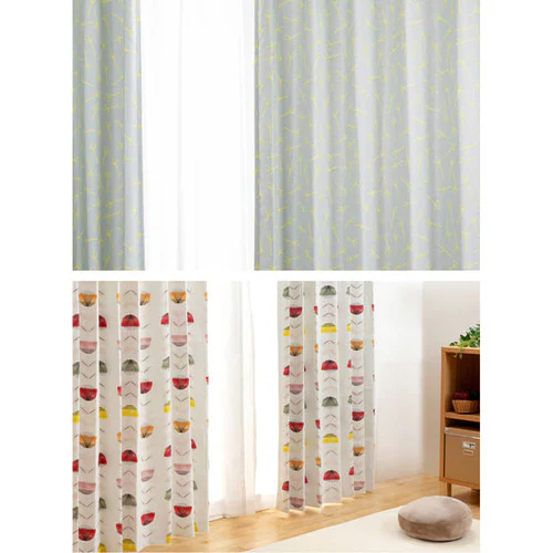 �k�����Ռ��J�[�e�� 4P IP�R���[�� ��100cm�~��200cm 4���g�� �A�C�{���[ _5