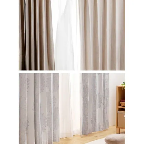 完全遮光カーテン 4P IP 幅100cm×丈120cm 4枚組み エフェクター/モカ_5