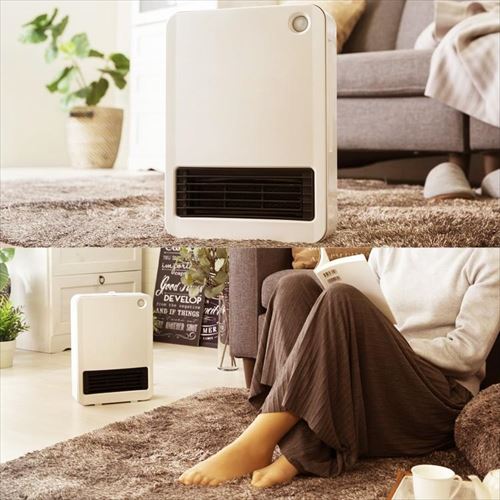 セラミックヒーター 人感センサー付 風量2段階 PCH-125D-W ホワイト