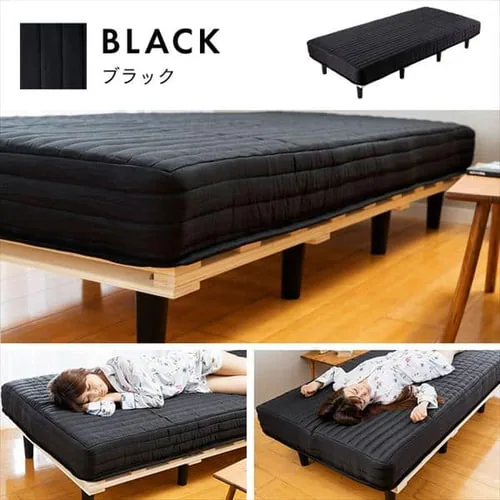 ベッド ダブル 脚付きマットレス ポケットコイル ネイビー_5