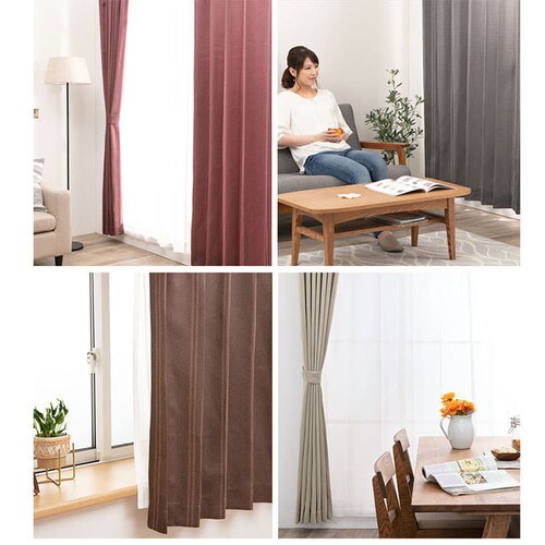 �y���[�X�J�[�e���Z�b�g�z�J�[�e�� 4���g 3���Ռ� �ՔM ��100cm�~��135cm �x�[�W�� �y�v���U�Z���N�g�z_3