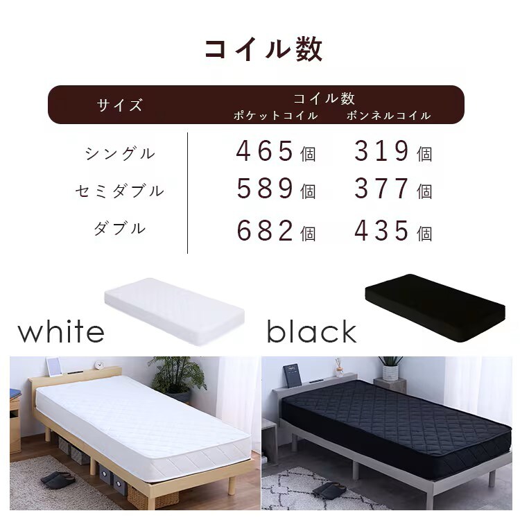 マットレスセット】3段階 高さ調整機能付きベッド シングル フレーム