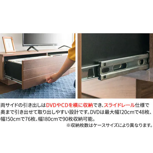 テレビ台 オープンタイプ 幅180cm T-OTV-180 ブラウン【時間指定不可】 _10