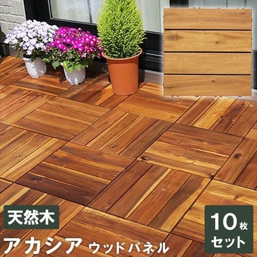 【10枚】天然アカシアウッドデッキストレート IADT300 _3