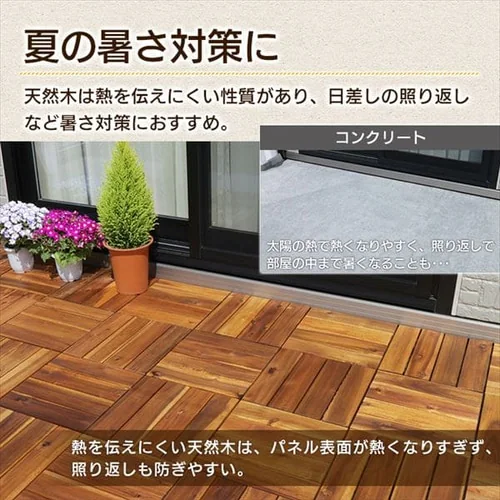 【10枚】天然アカシアウッドデッキストレート IADT300 _6