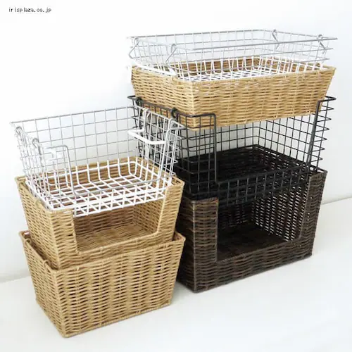 ����S�� WICKER BASKET �t���b�g A352BR �u���E��_2