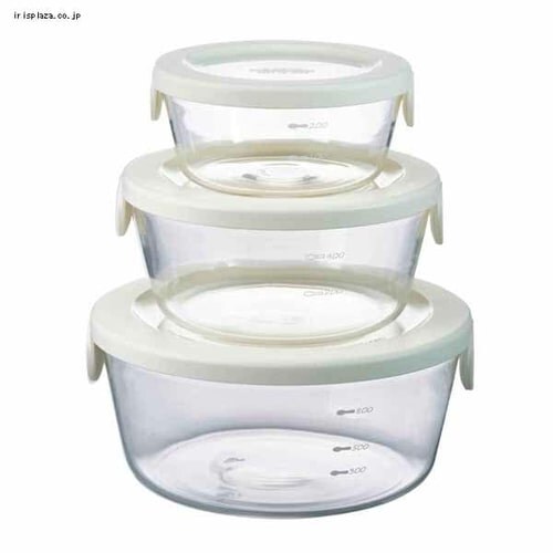 HARIO �ϔM�K���X�ۑ��e��� 3�Z�b�g �����e��300ml�E600ml�E1200ml SYTN-2518-R ���b�h _4