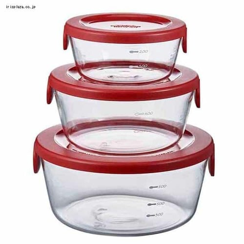 HARIO �ϔM�K���X�ۑ��e��� 3�Z�b�g �����e��300ml�E600ml�E1200ml SYTN-2518-R ���b�h _5