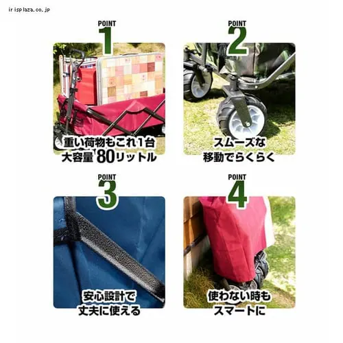 折りたたみキャリーワゴン BTW-100 ブルー【プラザセレクト】_5