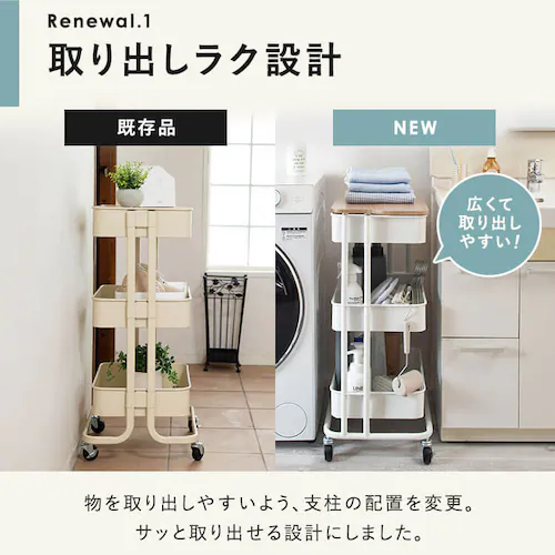 木製天板付きキッチンワゴン T-KW-L002 全6色_3
