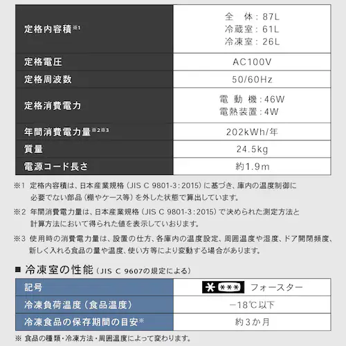 �①�� 87L �ϔM�g�b�v ���^ ��l��炵 2�h�A ��47.5cm PRC-C092D-B �u���b�N_9