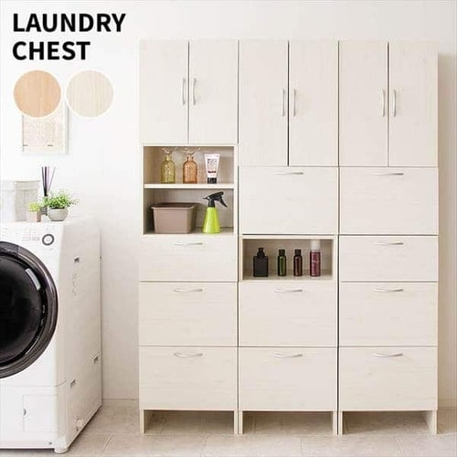 ランドリーチェスト スリム 上台A扉フラップ ホワイト 7156330